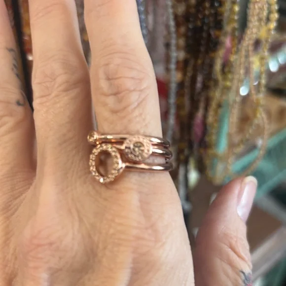 Coach Rose Gold Ring with Crystal Accents - Picture 2 of 5